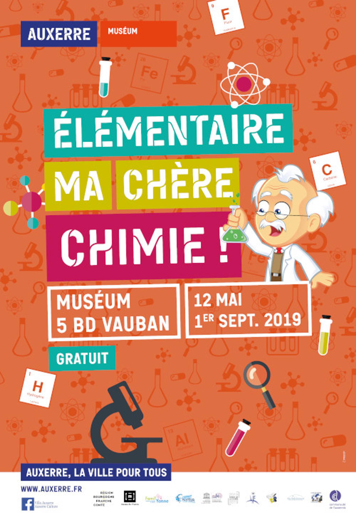 Visuel expo Elémentaire ma chère chimie